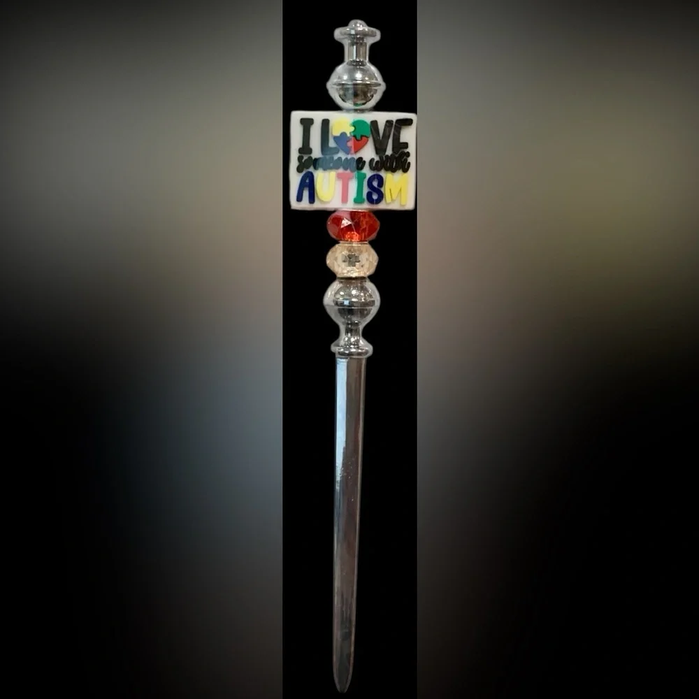 Autism Colorful ‘I Love Someone With Autism’ Awareness Beaded Letter Opener